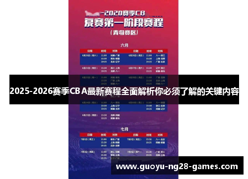 2025-2026赛季CBA最新赛程全面解析你必须了解的关键内容
